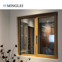 MINGLEI Vente en gros Modèle Design Fenêtre en bois avec double vitrage Verre Bois de chêne Arc rond Fenêtre à battant