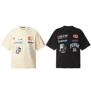 26 nuevas camisetas de manga corta de verano para hombre, camiseta informal de manga corta con elementos de carreras FOG - Product Image 1