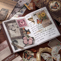 Kit de 155 Piezas para Coser con Hilo Impreso, Diario Vintage, Scrapbook, Cuaderno Retro, Set de Regalo
