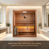 Kabin Sauna Luar Ruangan Mewah dari Kayu Cedar Merah dengan Pemanas Kompor, Ukuran Kustom, Sauna Spa Halaman Belakang