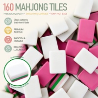 U.fun OM-22 Tuiles de Mahjong de Luxe Vert Clair Personnalisées 160 Pièces 4 Couches Acrylique Épais Premium Américain Pliable Portable Voyage