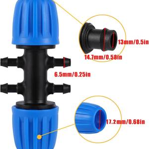 Connecteur d'irrigation goutte à goutte 13 mm 17,2 mm, raccord de tuyau en plastique pour accessoires de système d'arrosage de jardin - Product Image 5