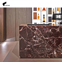 Table basse ronde en marbre Rosso Lavento naturel élégant et imperméable Tostone pour la décoration personnalisée de la chambre à coucher et des meubles de maison