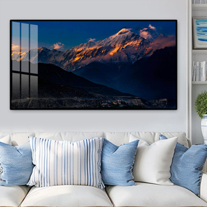 Art mural en porcelaine de cristal moderne de Chine, <span class=keywords><strong>Tibet</strong></span>, Namcha Barwa - Décoration de montagne dorée de l'Himalaya - Product Image 4
