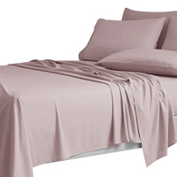 Parure de draps de luxe 4 pièces blanche unie en bambou/polyester certifiée OEKO-TEX 300TC anti-acariens – Vente en gros