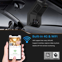Caméra de tableau de bord 4G WiFi mini double objectif 2K+720P en gros, caméra de voiture cachée avec vidéo en direct, suivi à distance et enregistreur GPS