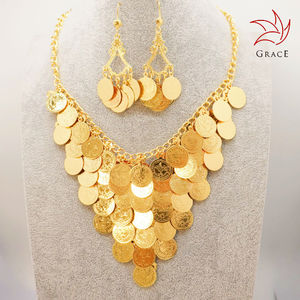 بيع بالجملة طقم قلادة هندية مطلية بالذهب من دبي على شكل قطرة مجوهرات لامعة على الموضة طقم كوندان لحفلات الزفاف - Product Image 5