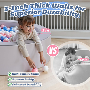 Vente en gros : Grand parc à balles en cuir facile à nettoyer pour tout-petits, pour l'intérieur et l'extérieur, avec balles en mousse souples et imperméables pour bébés - Product Image 4