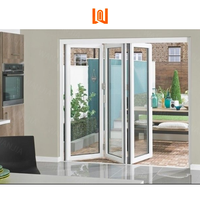 Porte pliante en verre à cadre UPVC pour maison moderne Porte pliante durable en PVC insonorisée et peu encombrante
