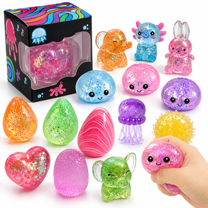 Animales de Gelatina Brillante Transparentes de TPR, Cubo de Narval, Pelota de Burbuja, Juguete Sensorial Antiestrés, Recuerdo de Cumpleaños, Paquete a Granel - Product Image 1
