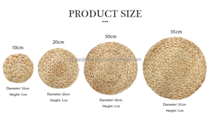 Natural Water Hyacinth Woven Plant Eco-Friendly <b>Disposable</b> Minimalist Charger Dishes <b>Plates</b> Dinner Pad Mat Placemat for Wedding - Product Image 4