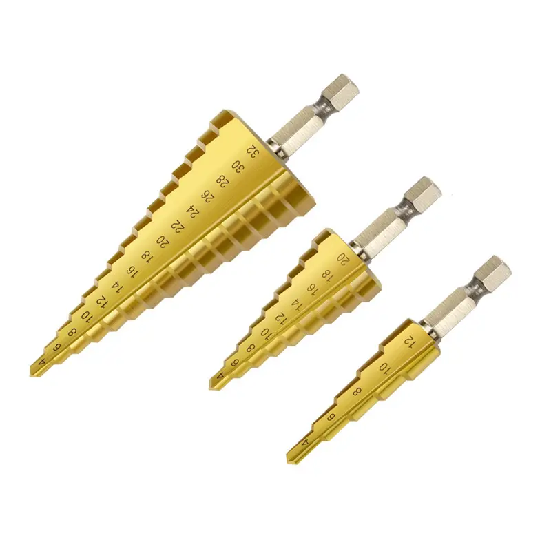 Best Selling 4-32mm 4-20mm 4-12mm 3 Pieces/set Pagoda Drill Bit Step Drill Bits For Metal