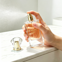 Flacon de parfum de luxe 50 ml, fond épais, atomiseur de parfum vide de haute qualité, flacon en verre transparent avec logo