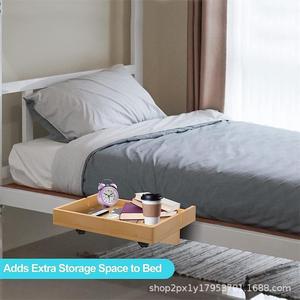 Bamboo Wood Bedside <b>Storage</b> <b>Tray</b> Rectangle Detachable Wall Mounted Natural Color Bedroom Use - Product Image 2