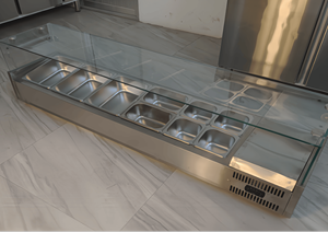 Mesa Refrigerada <span class=keywords><strong>de</strong></span> Preparación <span class=keywords><strong>de</strong></span> Sándwiches <span class=keywords><strong>de</strong></span> Acero Inoxidable 201, Duradera, con Enfriamiento Estático, Eficiencia Energética A++, para Pizzería - Product Image 2