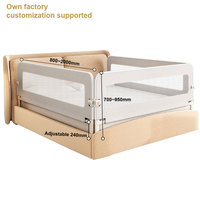 Barrière de lit pliable et portable OEM, cadre métallique facile à installer, tissu en Oxford doux, barrière anti-chute certifiée CE pour tout-petits