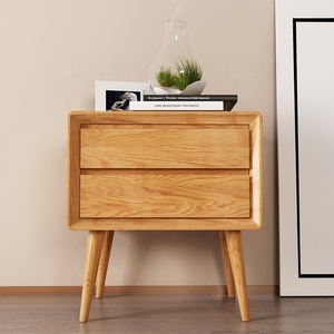Customsized Furniture Rectangle Durable Bedside Table Wooden <strong>Night</strong> <strong>Stand</strong> with Double Layer Drawer - Product Image 2