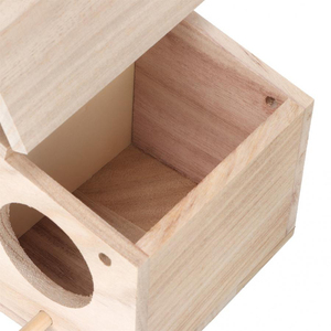Ahşap kuş evi papağan kafes kuşlar papağanlar yetiştiriciliği kutusu ev bahçe dekorasyonu asılı Parakeets Finches serçeler yuva - Product Image 6