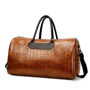 Sac de voyage de luxe pliable grande capacité pour week-end et sport, en PU polyester gaufré façon croco, portable, résistant à l'eau et durable - Product Image 1