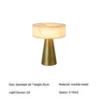 Lampe de table LED moderne et simple en albâtre espagnol et cuivre, lumière blanc chaud, AC 220V, éclairage décoratif pour la maison