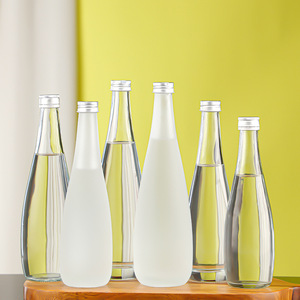 Botella de Vidrio Transparente Esmerilada de 200ml, 330ml, 500ml, 750ml, Forma de Pera Cónica, Vacía, para Vino, Jugo, Refresco, Bebidas, Agua, con Tapa, en Oferta - Product Image 1