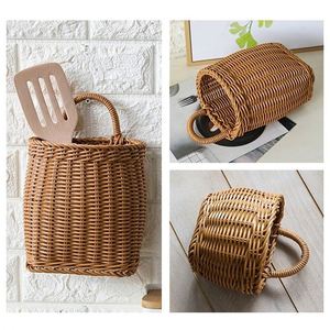 Brotkorb Rattan-Aufbewahrungskörbe für Kinder Handgefertigter Korb Neuartiger Wäschekorb Bambus-Socken 10X10 Seegras 5 Zoll Einzeln 35 Cm - Product Image 5