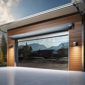 Porte de <span class=keywords><strong>garage</strong></span> automatique en verre sans cadre en aluminium durable et étanche pour entrepôt – Projets immobiliers Canada Espagne - Product Image 1