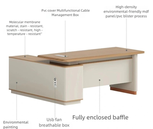 Sanxin Duurzaam Modern Luxe Ontwerp Uitvoerende Werktafel Grote Houten Kantoorcomputer Ceo Bureautafel - Product Image 4