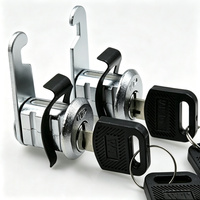 Serrure à came Longyu en alliage de zinc chromé avec 2 clés et clip à ressort pour boîte aux lettres, armoire, distributeur automatique