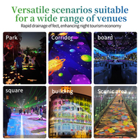 Lumières de projection interactives sur le thème des feuilles d'automne, conçues pour attirer les foules, lieux de divertissement en plein air, plaza immersive