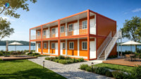 Dormoir préfabriqué à deux étages en conteneurs, bureau modulaire portable en conteneurs pour l'hébergement des travailleurs de chantier