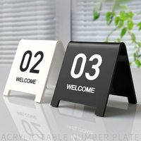 Plaque de Numéro de Table en Acrylique Orange Vitalité 3mm Personnalisable pour Restaurant, Bar, Café