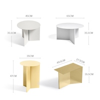Kinno Mobilier géométrique Table basse en métal Table à air crème familiale