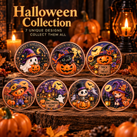 Pièce de monnaie artisanale en cuivre pur 999, 1 oz, motif dessin animé Halloween, impression UV 3D en relief, objet de collection commémoratif, cadeau