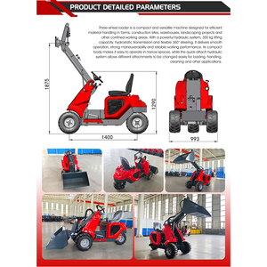 Chargeur sur roues portatif hydraulique de type benne à trois roues, 13HP 22.5HP, homologué EPA, à essence, pour jardin - Product Image 2