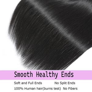 Extensiones de Cabello Humano Virgen Liso Natural Brasileño Remy sin Procesar 100% Negro Natural para Mujer - Product Image 5