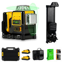 Niveau laser industriel haute qualité 12 lignes, lumière verte horizontale, extérieur, 3 côtés * 360 degrés vertical, 18V Lithium