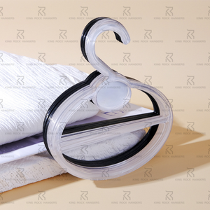 High Quality 5.3/6.7-Inch Durable Black Transparent Eco-Friendly <strong>Multi</strong>-Functional Scarf Necktie Plastic <strong>Hanger</strong> for Wardrobe - Product Image 2