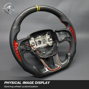 Volant de course en cuir et fibre de carbone, très demandé, pour <span class=keywords><strong>Dodge</strong></span> Charger <span class=keywords><strong>Challenger</strong></span> Hellcat SRT <span class=keywords><strong>RT</strong></span> Napa - Product Image 5