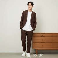 Ensemble de blazer décontracté pour homme coupe ample style japonais, simple boutonnage, détails perlés TR, infroissable, col cranté