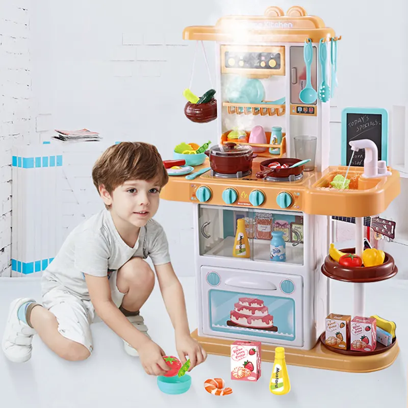 Juguetes de cocina para niños, Juguetes Divertidos con funciones de luz y agua, muebles
