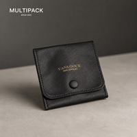 Monedero de Cuero PU Personalizado, Monedero Plegable, Bolsa de Cambio Portátil, Mini Cartera para Efectivo, Bolsa de Monedas con Botón a Presión, OEM ODM