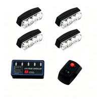 Lampe de signalisation d'urgence LED 4-en-1 à grille, 15 modes de clignotement, 16W haute luminosité, indice IP65, multicolore pour la nuit