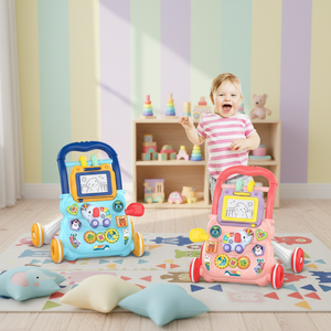KSF Nouveau Trotteur Musical Éducatif pour Bébé avec Tableau <span class=keywords><strong>de</strong></span> Dessin et Jeux, Trotteur d'Apprentissage Assis-Debout, Jouet pour Bébé et Tout-Petit - Product Image 3