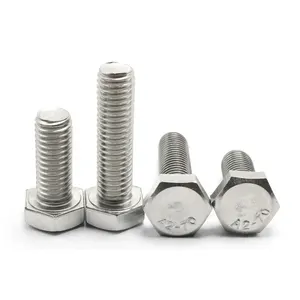 Fasteners DIN933 DIN931 Hex Bolt A2 A4 Stainless Steel 304/316 Hex Head Bolts Nuts
