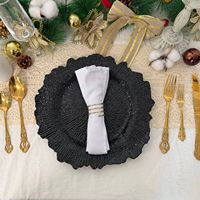 Assiettes de présentation rondes noires en plastique PP de 13 pouces, 100 pièces, pour événements, mariages, fêtes et dîners, style minimaliste personnalisé
