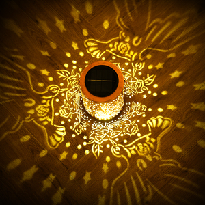 Lanterne de jardin cylindrique <span class=keywords><strong>solaire</strong></span> LED étanche blanc chaud <span class=keywords><strong>projecteur</strong></span> décoratif multi-motifs pour paysage extérieur fer ROHS - Product Image 5