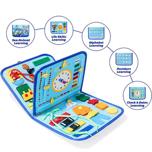 Materiais de Ensino e Aprendizagem para Crianças, Desenvolvimento Intelectual, Aprendizagem Precoce, Brinquedos Educacionais Montessori, Quadro de Atividades em Feltro - Product Image 6