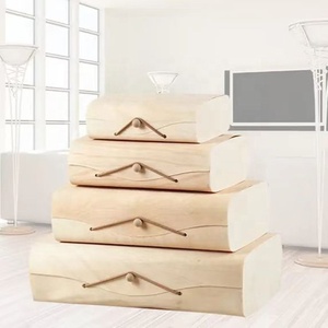 Caja de corteza de abedul de madera con textura Natural barata, caja de regalo de embalaje de madera, caja de chapa de madera - Product Image 3