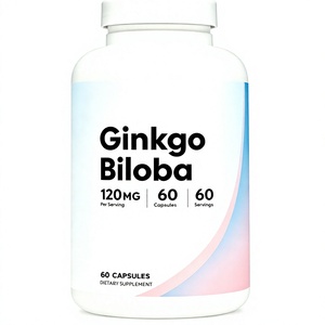 OEM/ODM Ginkgo Biloba 120mg, 60 capsules - Extrait de Ginkgo Biloba extra fort - Favorise une circulation sanguine cérébrale saine - Product Image 1
